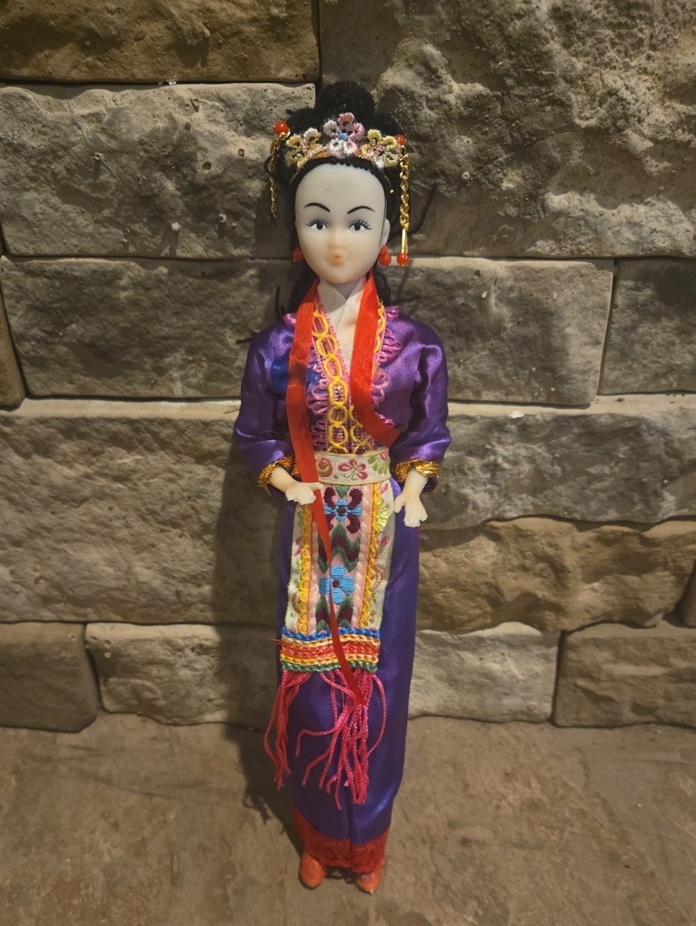 Vintage Japanese Geisha Doll 11-12" Oriental Plastic